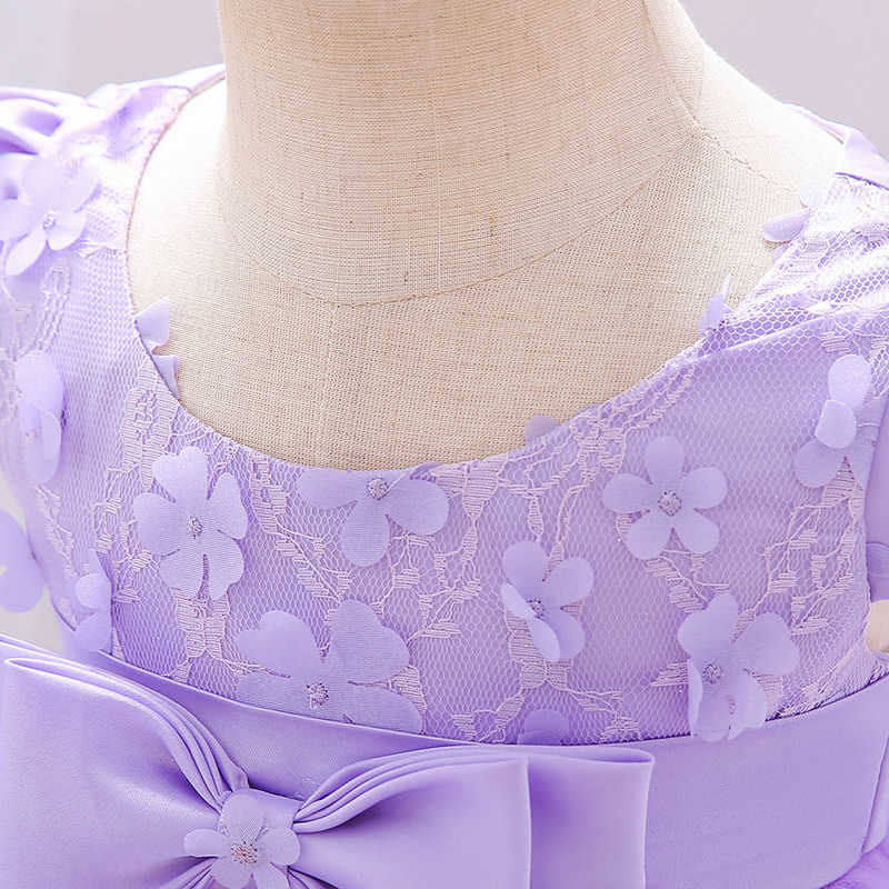 Girl's Dresses 2023 Flower Ceremony Baptism 1 Year Birthday Dress For Baby Girl Clothing Lace Princess Dresses Bow Party Dress Toddler Clothes P2