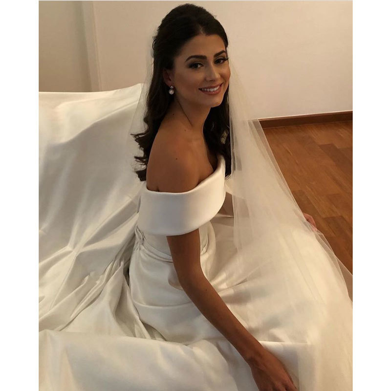 Party Dresses Vestido De Novia Wedding Satin Off The Shoulder Robe Soiree Simple Bride To Be Vestidos Fiesta 230328