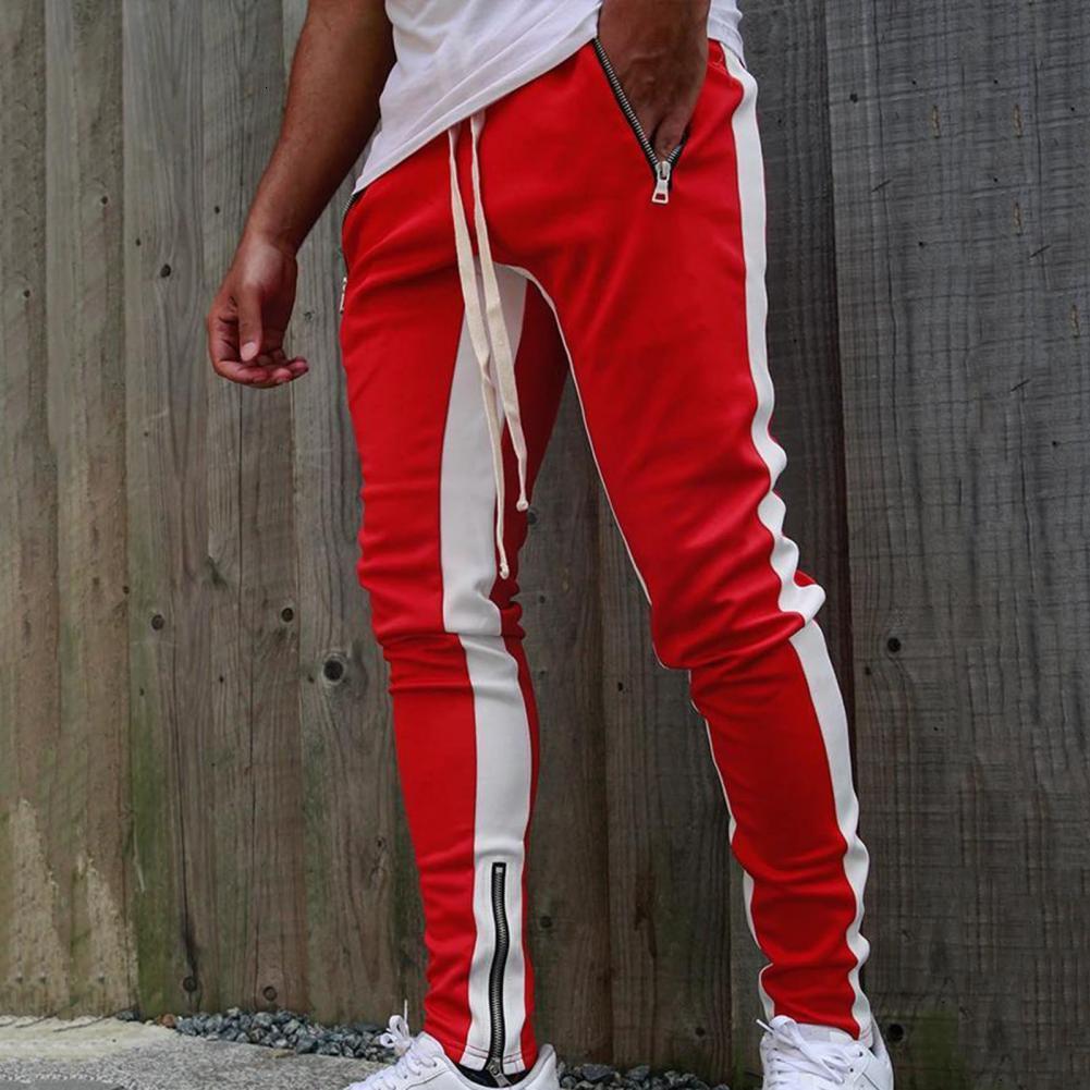 Mens Jeans Men Jogger Pants Fitness Bodybuilding Gym Long Sweatpants Contrast Colors Elastic Waist Drawstring Breathable Autumn Trousers 230327 - view 3