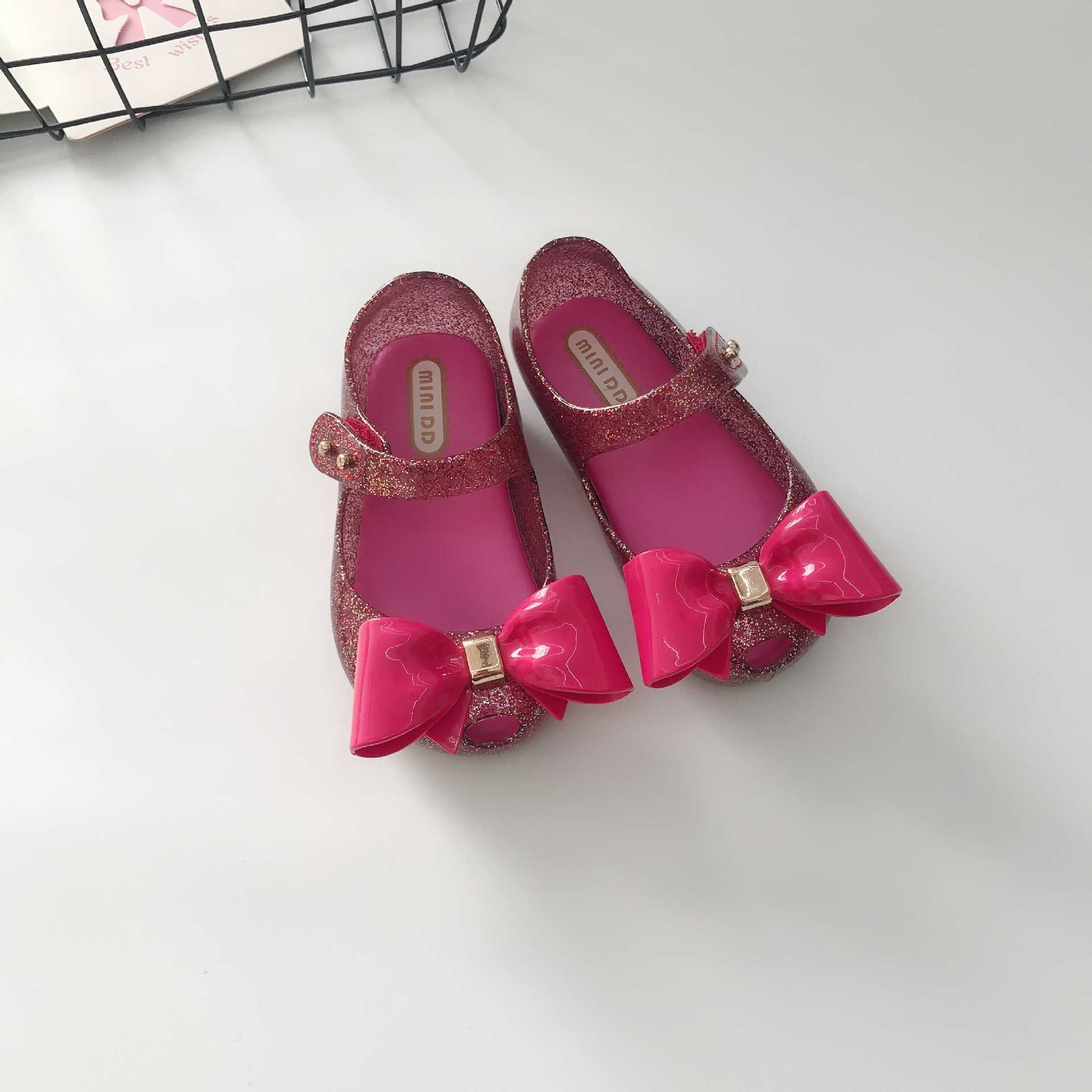 Sandals Mini DD Mini 2022 New Girl Jelly Sandals Bow Summer Sandals Children Cute Sandals Beach Shoes Toddler Shoe DD003 W0327