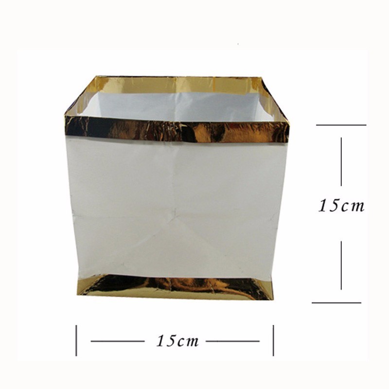 Other Event Party Supplies 30pcslot Chinese GoldSilver Square Paper ing Floating Water River Candle Lanterns Lamp Light 15CM 230327