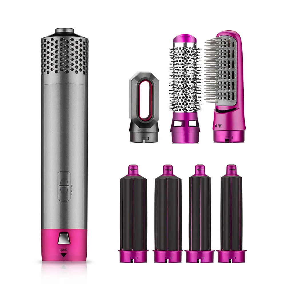 Leather Box Curg Irons 7 In 1 One Step Hair Dryer Volumizer Rotating dryer Curler Comb Brush Dryers For Styg Tool