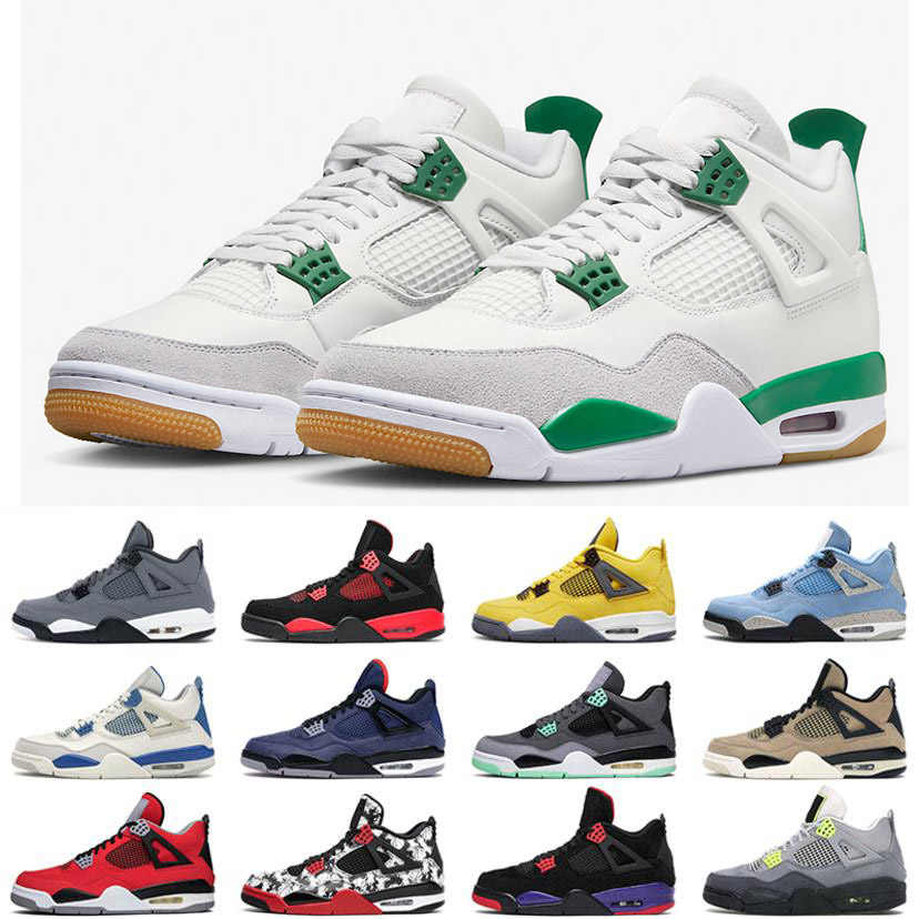 Top Quality Jumpman 4 Pine Green Basketball Shoes Men Women 4s Red Thunder Shimmer White Oreo Sail Mens Trainer Chaussures
