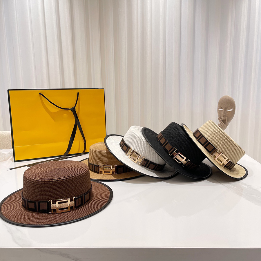 Straw Bucket Hat Ball Cap Flat Knit Hats Casquette for Mens Woman Casual Letters Caps Top Quality