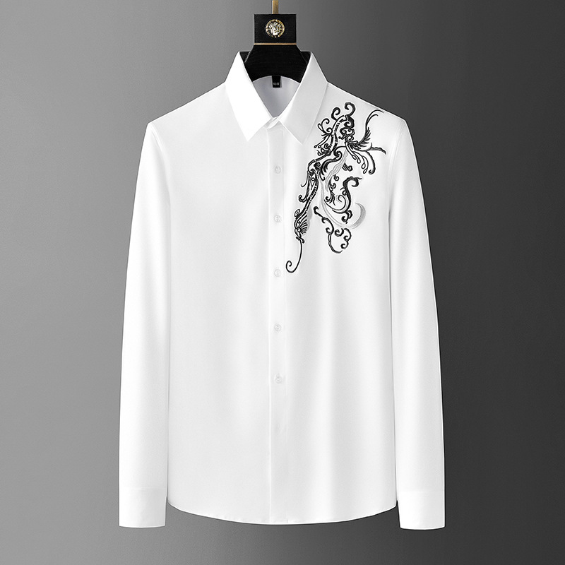 Men's Casual Shirts European and American fashion national style embroidery long-sleeved shirt men's spring casual wrinkle-proof shirt men's top, Black
Men's Casual Shirts European and American fashion national style embroidery long-sleeved shirt men's spring casual wrinkle-proof shirt men's top, Black