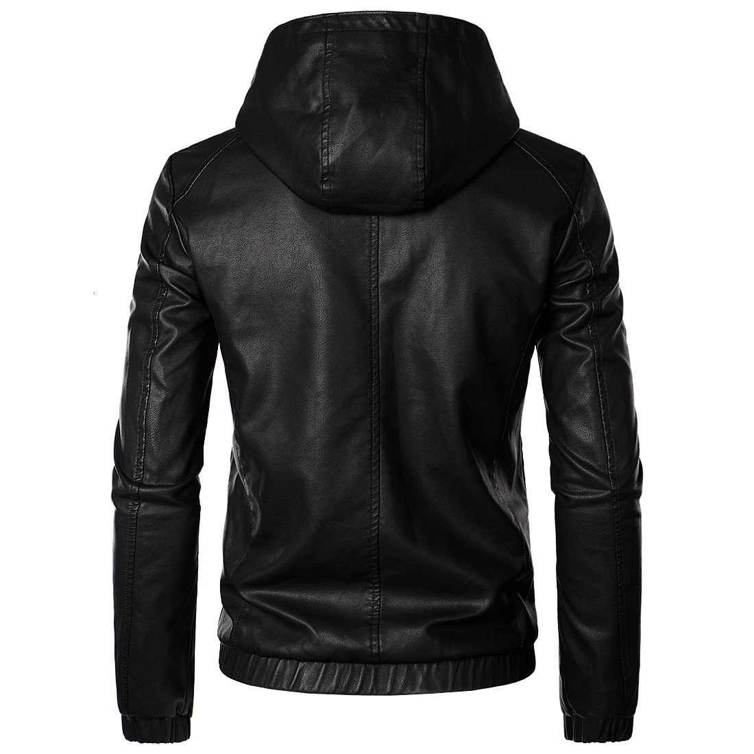 Men's Leather Faux Autumn Fashion Motorcycle Jackets Hooded Learher Slim Washed 230328