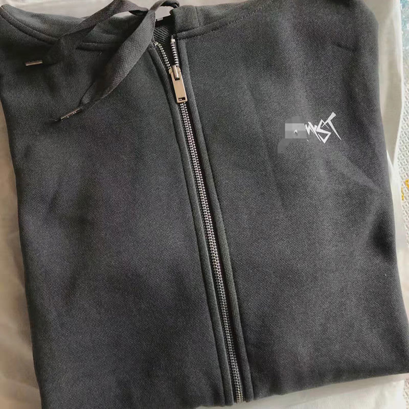 Womens Hoodies Sweatshirts Jungkook Sweter Ritsleting Longgar Streetwear Korea Motif Mantel Kardigan Bertudung Jimin Hoody 230328