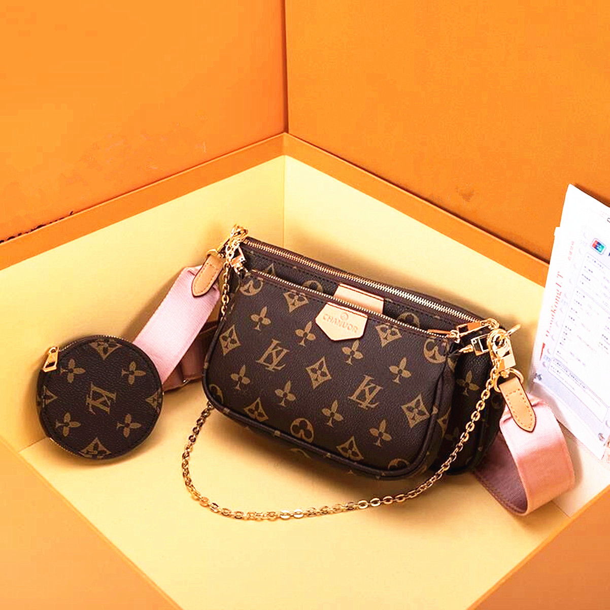 3pcs set Women Classic Luxury designer handbag Pochette Felicie Bag Genuine Leather Handbags Shoulder handbag Clutch Tote Messenger Shopping Purse M44840 vuttons, Black
3pcs set Women Classic Luxury designer handbag Pochette Felicie Bag Genuine Leather Handbags Shoulder handbag Clutch Tote Messenger Shopping Purse M44840 vuttons, Black