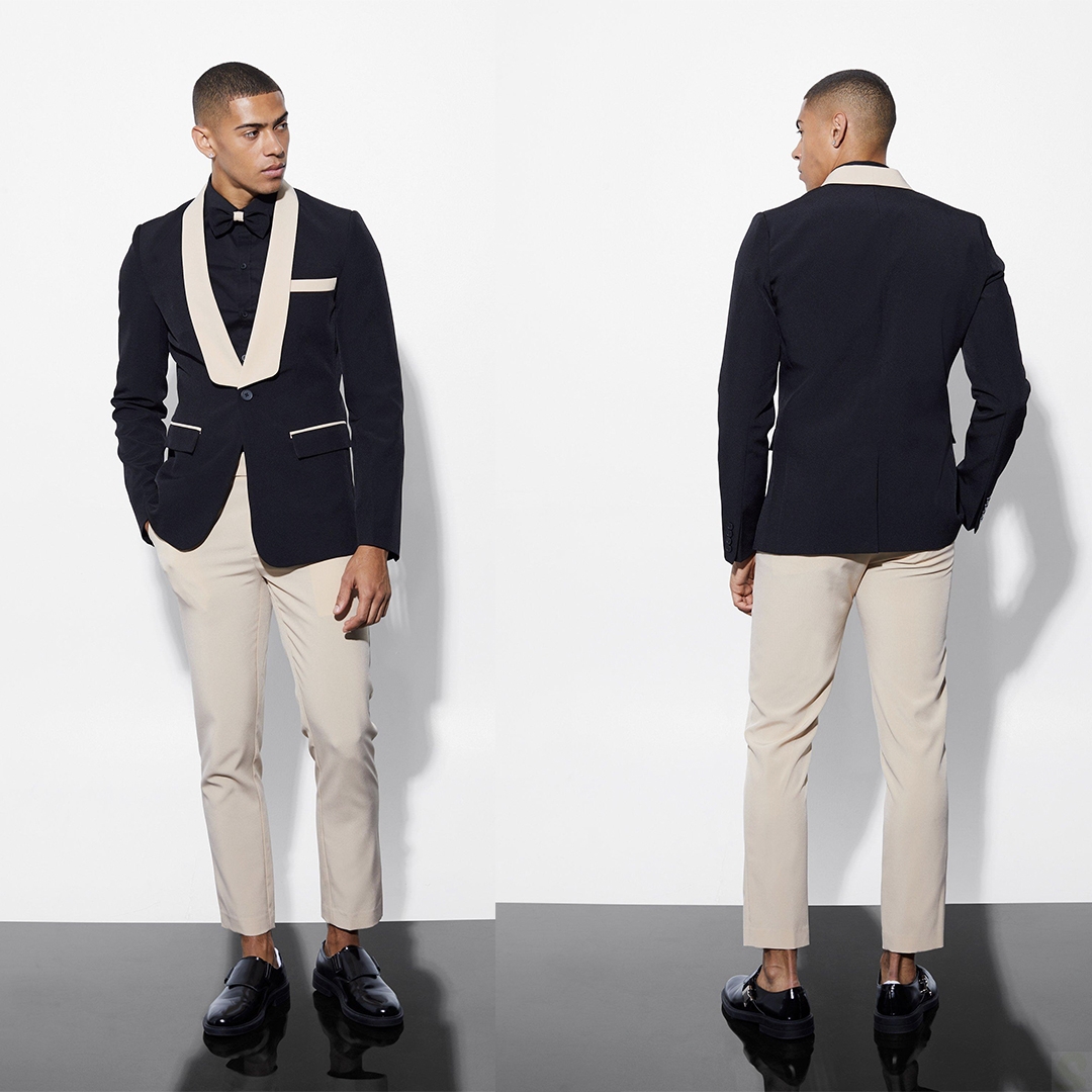Latest Wedding Tuxedo for Men Slim Fit Kaki Formal Dinner Party Elegant Dress Custome Size Tuxedo 2 Pieces Jacket Pants