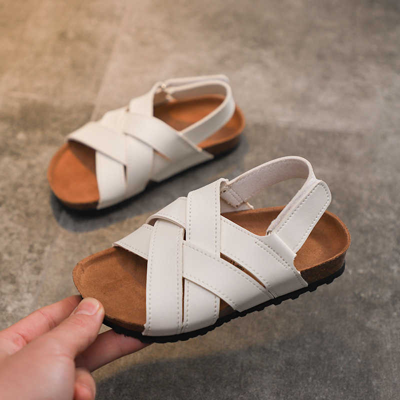 Sandals Summer Pu Leather Sandals Baby Girls Soft Casual Shoes Children Beach Sandals Boys Brand Shoes 2023 Fashion Sport Sandals A964 W0327