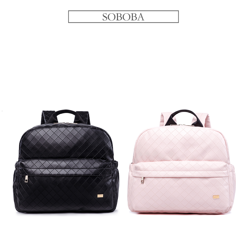 Diaper Bags Soboba Fashionable Plaid Pink Bag for Mommies Large Capacity WellOrganized Space Maternity Backpack Strollers 230328