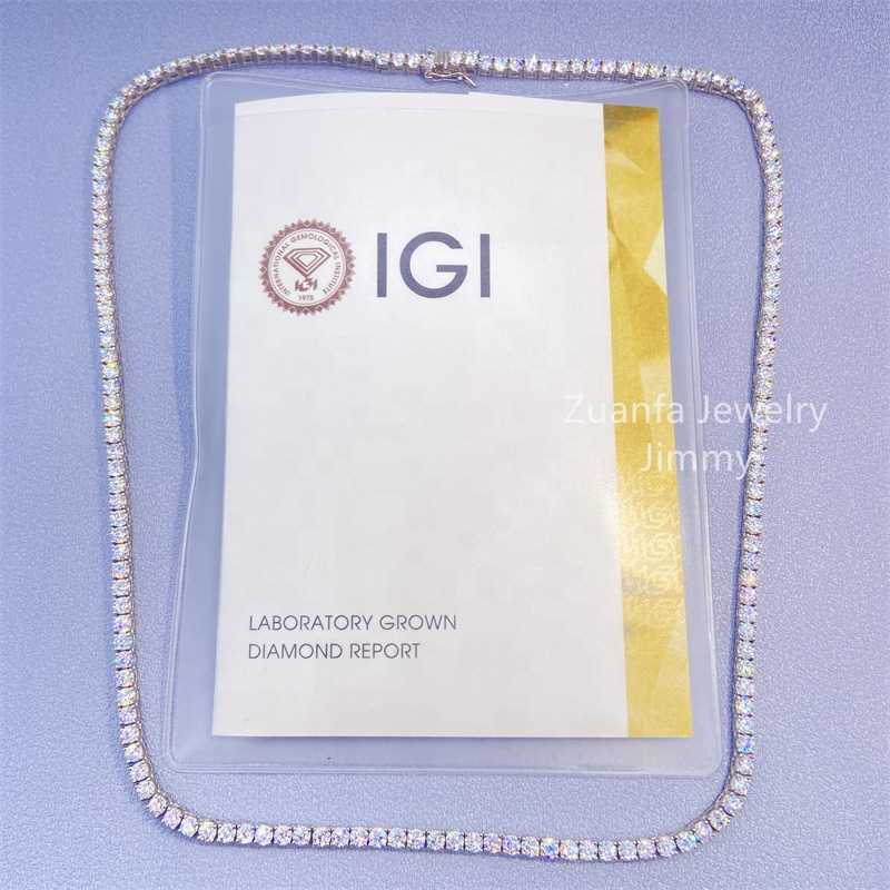 Igi Certificates 3mm Lab Grown Diamond Jewelry 10k Real Gold Personalized Tennis Necklace and Bracelet