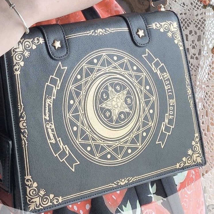 School Bags Sailor Moon Magic Book Lolita Girls Kawaii JK Schoolbag Diagonal Crossbody Shoulder Gothic Backpack Leather Flap Handbag 230328