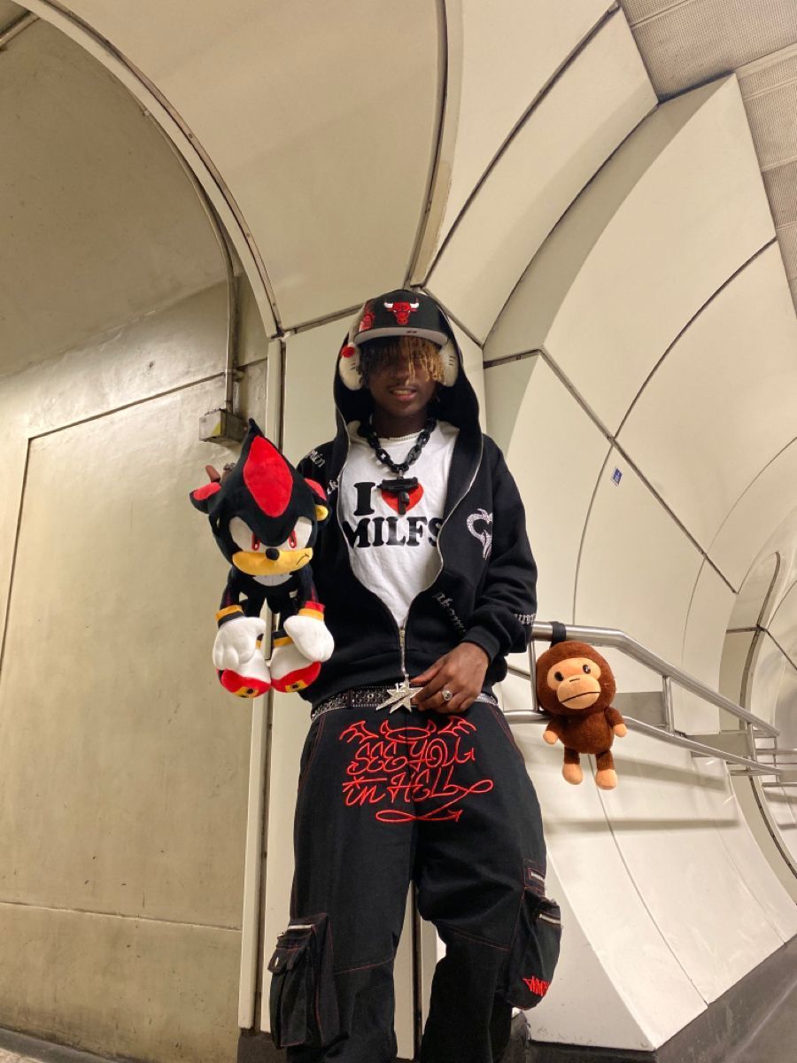 Mens Jeans Gothic Devil Letter Print White Pants Y2K Street Trend Loose Straight Wide Leg Hiphop Male Dark Girl Pattern 230327