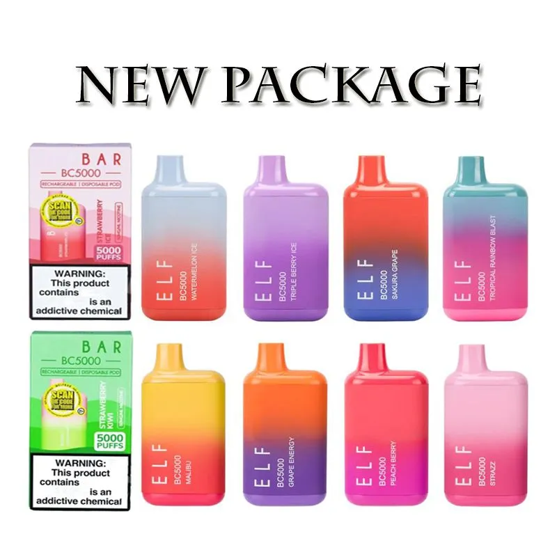 Elf BC5000 Disposable E cigarettes Puffs 5000 Vape Pen 13ml Dual Mesh Coil Cartridge Pods 650mAh Rechargeable Battery Vs Lost Bar 36 Flavors Fast Shipment
Elf BC5000 Disposable E cigarettes Puffs 5000 Vape Pen 13ml Dual Mesh Coil Cartridge Pods 650mAh Rechargeable Battery Vs Lost Bar 36 Flavors Fast Shipment