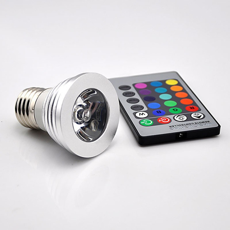 RGB 5W Spotlights E27 GU10 GU5.3 MR16 Dimmable LED Bulb Lamp Colorful atmosphere lights with Remote Controller CE RoHS Certificate approved