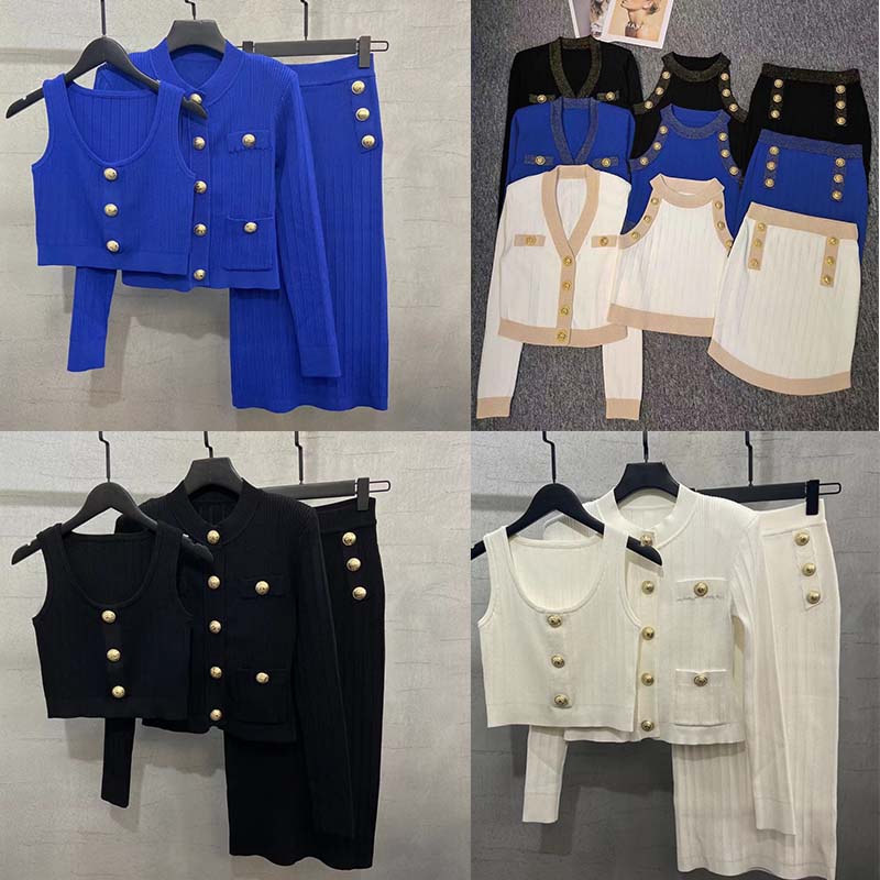 Women Two Pieces Dress Luxury Designer Woman Three Pcs Cardigan Skirts Sets O Neck Vest Office Clothes Formal Skirts Set Elegant Models, 5-1
Women Two Pieces Dress Luxury Designer Woman Three Pcs Cardigan Skirts Sets O Neck Vest Office Clothes Formal Skirts Set Elegant Models, 5-1
