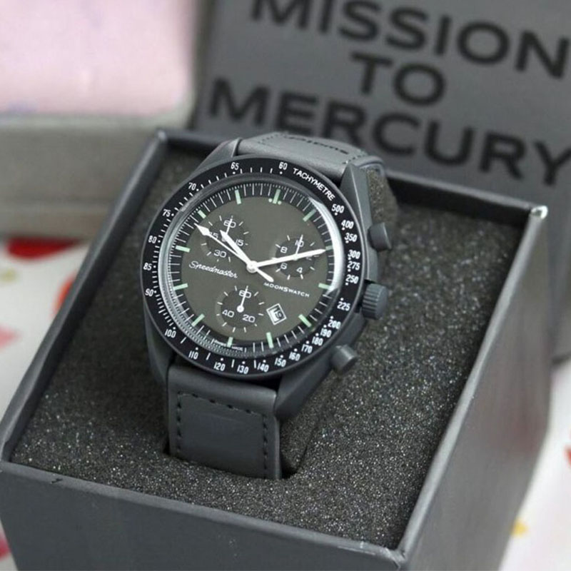 Moonswatch Bioceramic Planet Mercury Mens Watches Full Function Quarz Chronograph Watch Mission Moon 42mm Luxury Watch Limited Edition Master Wri