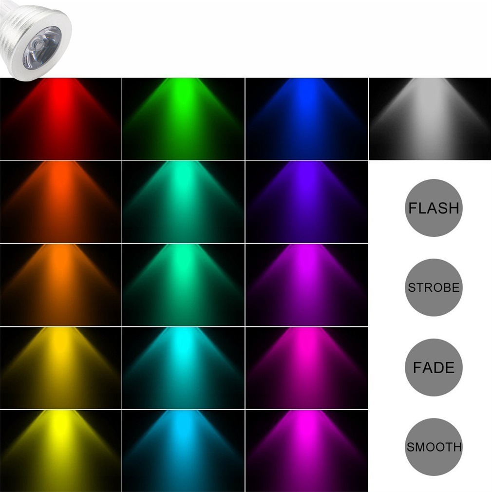 RGB 5W Spotlights E27 GU10 GU5.3 MR16 Dimmable LED Bulb Lamp Colorful atmosphere lights with Remote Controller CE RoHS Certificate approved