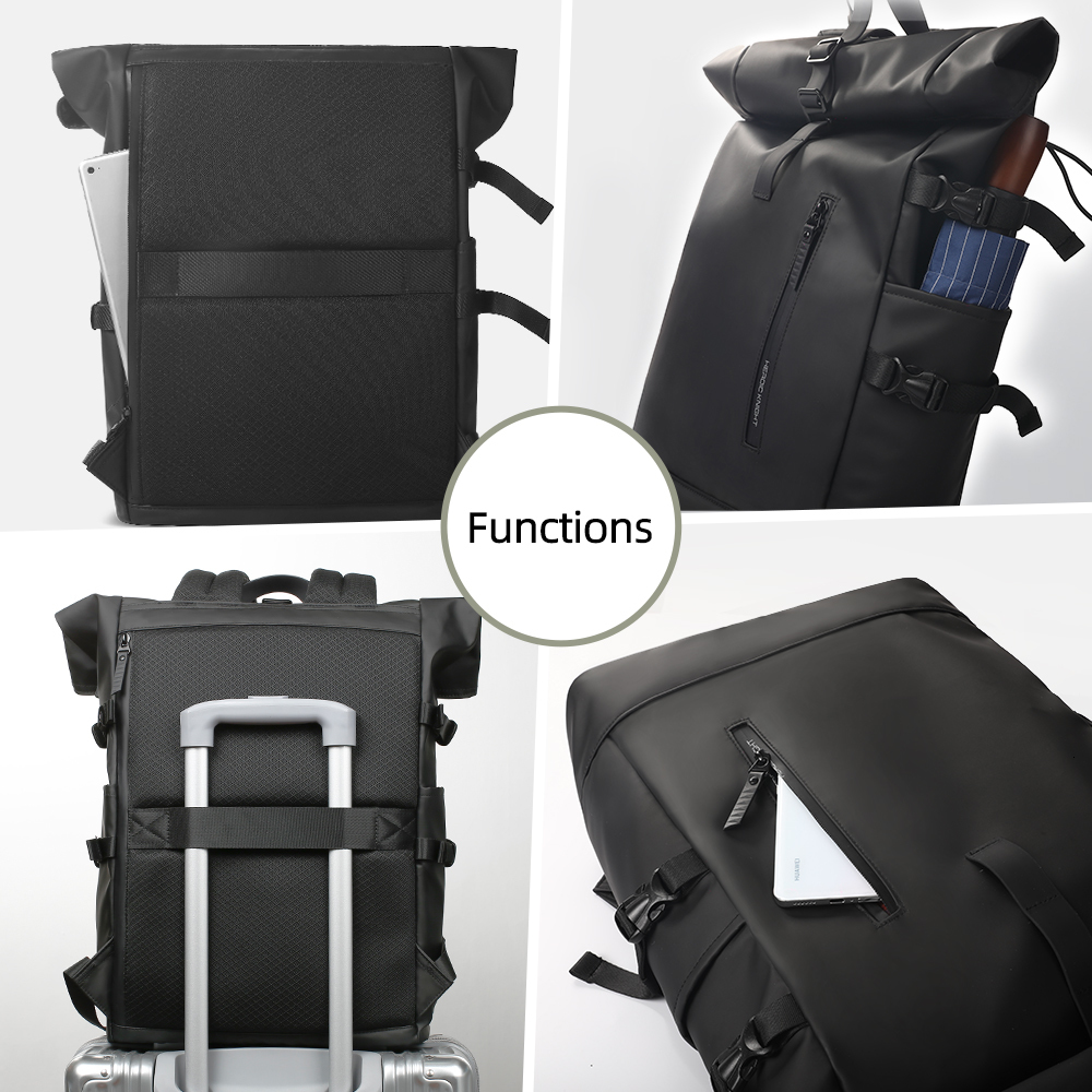 School Bags Heroic Knight Men s Backpack Waterproof Rollup Women Travel Expandable USB Charging Large Capacity Laptop Bag Mochilas 230328
