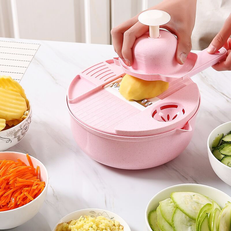 Fruit Vegetable Tools 12 In 1 Multi-Function Vegetable Chopper Carrots Potatoes Manually Cut Shred Slicer Radish Grater Kitchen Tools Vegetable Cutter