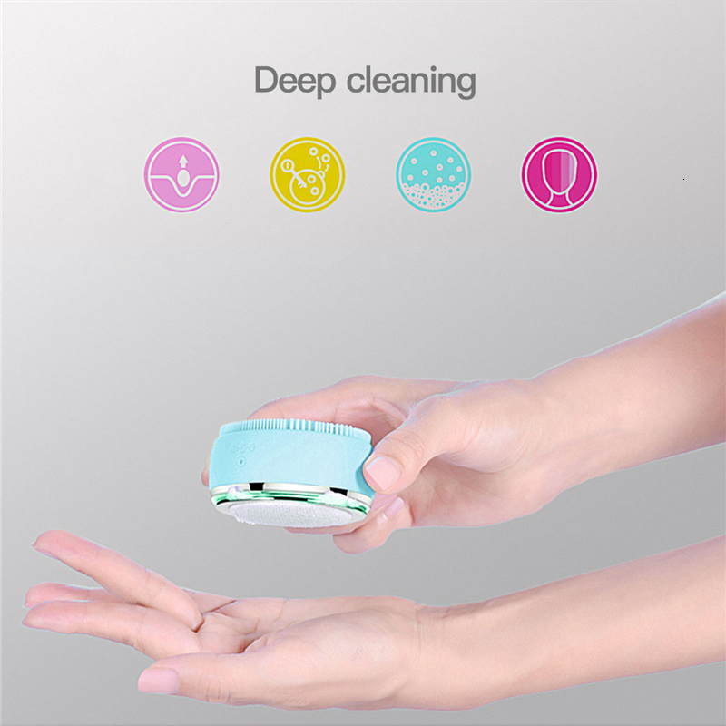 Cleaning Tools Accessories CkeyiN 2 In 1 Sonic Cleansing Brush EMS LED Pon Therapy Compress Face Brush Massager Smart Mask Skin Beauty Device 230327