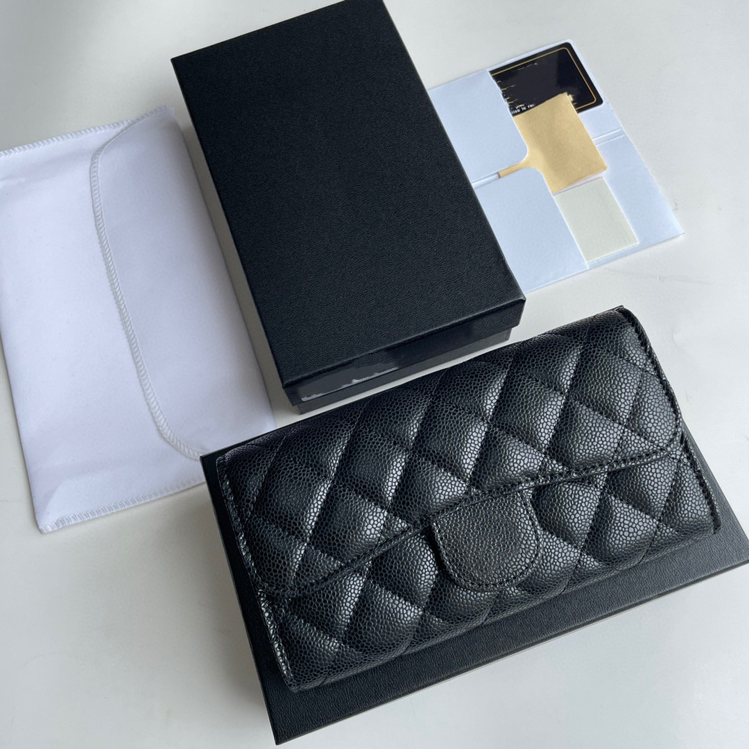 10A Fashion CF Women Wallet Sheepskin Caviar Cowhide Rhombus Buckle Flap Clip Bag Large Capacity Interior Zipper Bag Serial Number Complete Set of Accessories, Black 15cm
10A Fashion CF Women Wallet Sheepskin Caviar Cowhide Rhombus Buckle Flap Clip Bag Large Capacity Interior Zipper Bag Serial Number Complete Set of Accessories, Black 15cm