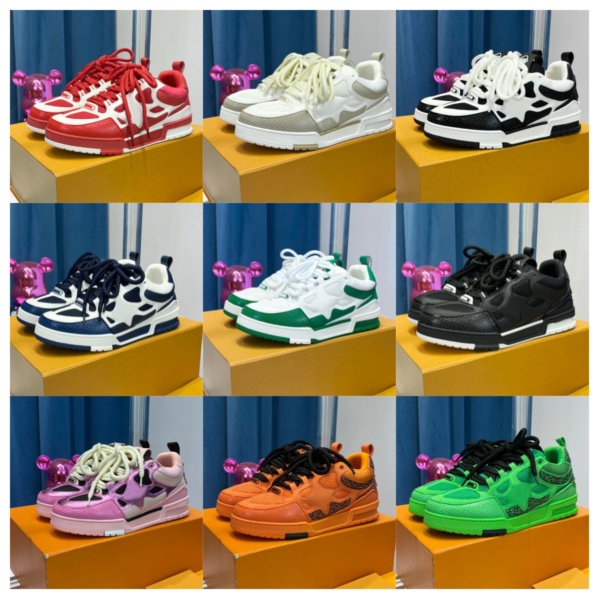 Designer SKATE Trainers Casual Shoes 1854 Men Sneakers Women Trainer Leather Lace Up Platform Sneaker Denim Letter Printing Shoe Fashion Outdoor