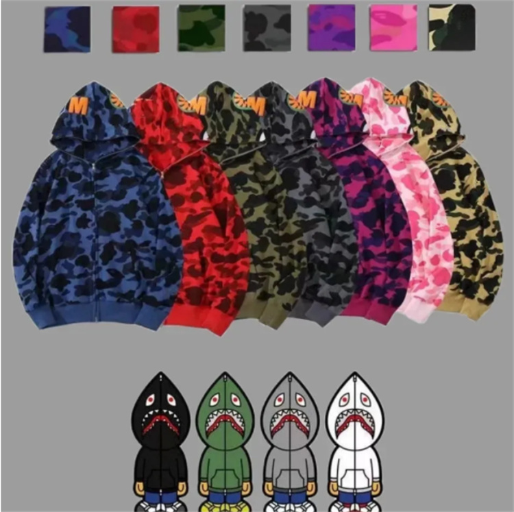 Mens Designer Hoodie Full Zip Up Shark Hoodies for Woman Black Camouflage Jacket Blue Hoody Hooded Sweatshirt Man Womens Sweater Long Sleeve Tech Fleece Cardigan
Mens Designer Hoodie Full Zip Up Shark Hoodies for Woman Black Camouflage Jacket Blue Hoody Hooded Sweatshirt Man Womens Sweater Long Sleeve Tech Fleece Cardigan