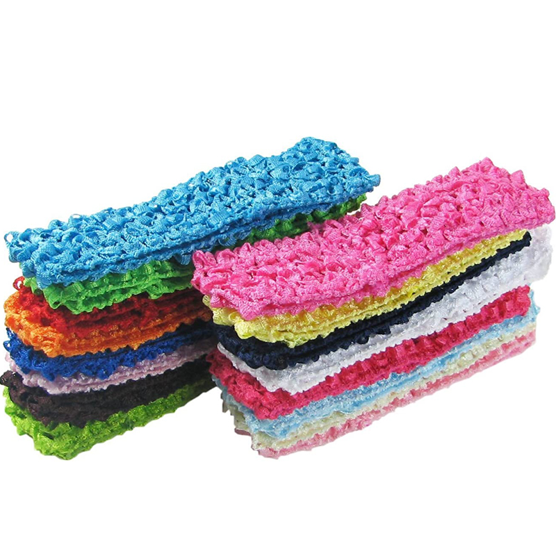 50pcs/lot Baby Girl's Stretch Headbands Crochet Stretchy Hair Bands DIY Accessories for Flower Or Bows