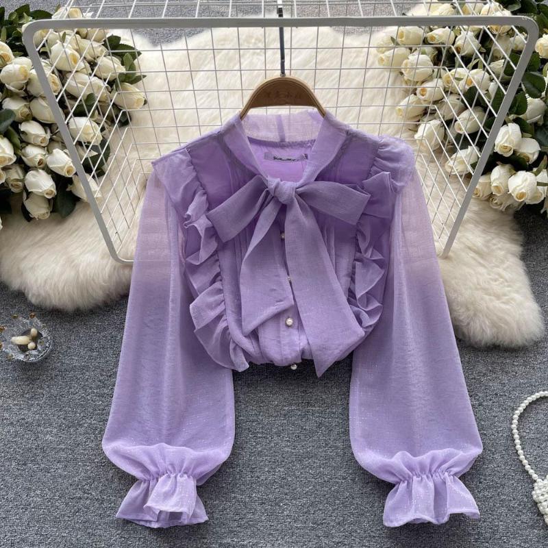 Women's Blouses French Chiffon Shirt Women Spring Fashion Ruffle Bow Collar Long Sleeve Chic Tops Solid Color Elegant Vintage Blouse Mujer, Beige
Women's Blouses French Chiffon Shirt Women Spring Fashion Ruffle Bow Collar Long Sleeve Chic Tops Solid Color Elegant Vintage Blouse Mujer, Beige