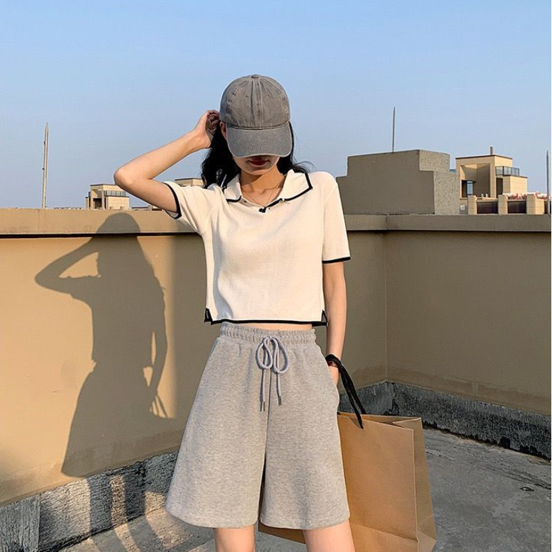 Women's Shorts Shorts Women Harajuku Solid Color Simple Loose Summer Casual Korean Cute Girls Elastic Fashion Full Matching Wide Leg Sports 23041