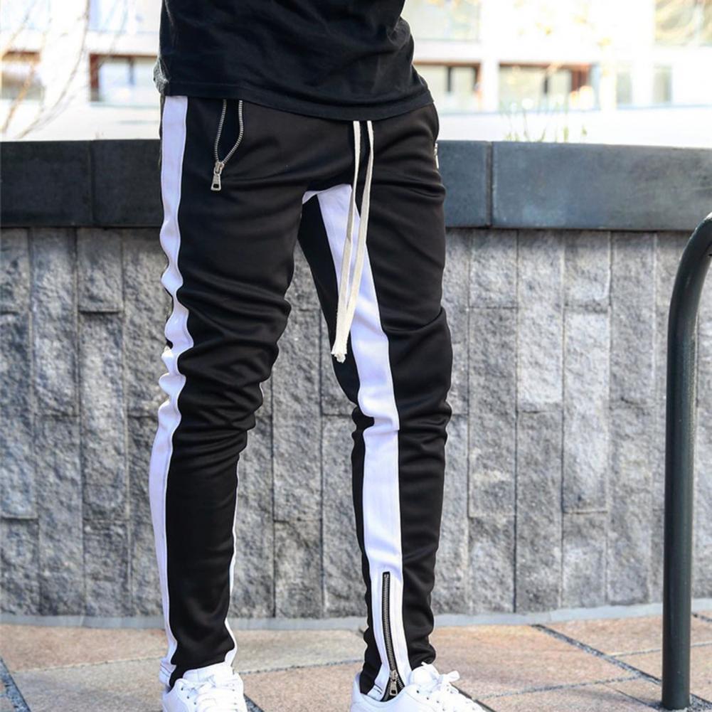 Mens Jeans Men Jogger Pants Fitness Bodybuilding Gym Long Sweatpants Contrast Colors Elastic Waist Drawstring Breathable Autumn Trousers 230327 - view 5