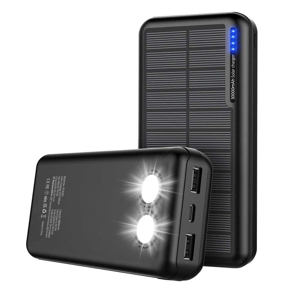 30000mAh Solar Powerful Power Banks Outdoor Charging Station Portable Fast Charge External Spare Battery for Cell Phone Powerbank