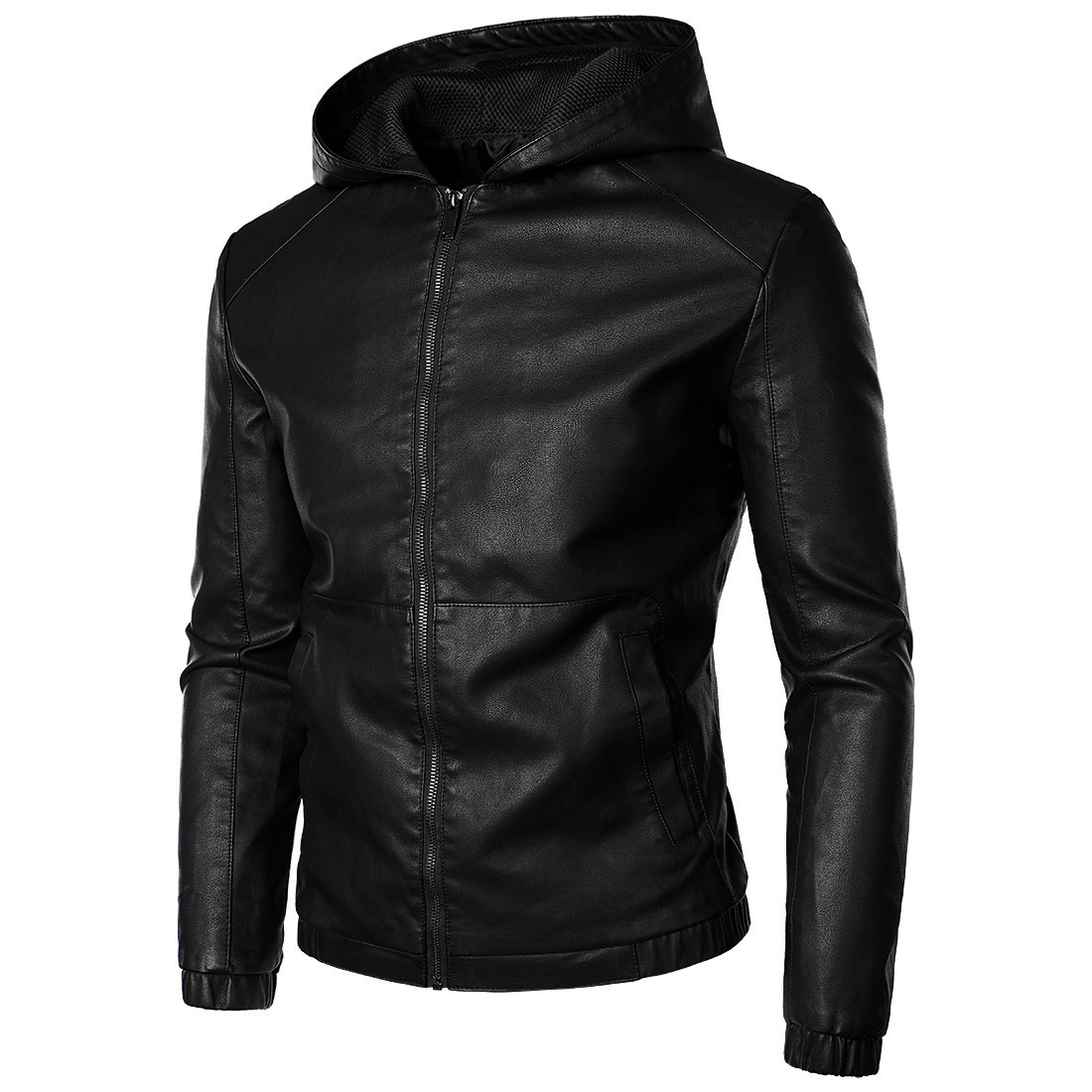 Men's Leather Faux Autumn Fashion Motorcycle Jackets Hooded Learher Slim Washed 230328