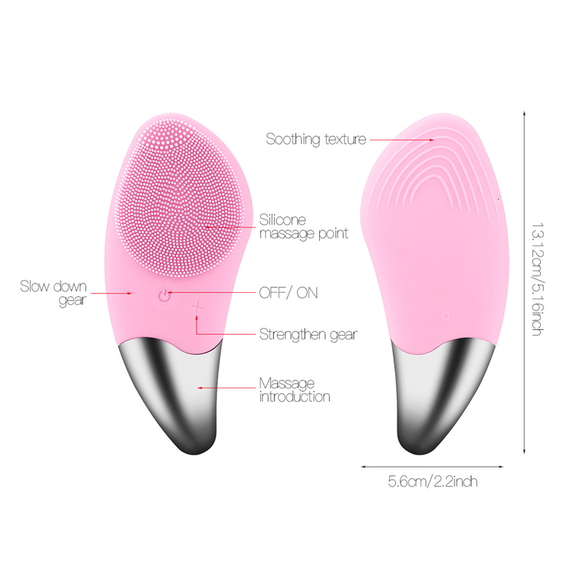 Cleaning Tools Accessories Mini Electric Cleansing Brush Silicone Sonic Face Cleaner Deep Pore Cleaning Skin Face Cleaning Brush Device USB Recharge 2