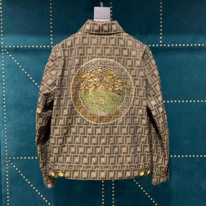 Jacquard embroidered denim jackets men women Cardigan Coat Vers designer jacket Medusa Studded Diamond Baseball Jacket Hip Hop Sweatshirt 3xl 5xl, Brown
Jacquard embroidered denim jackets men women Cardigan Coat Vers designer jacket Medusa Studded Diamond Baseball Jacket Hip Hop Sweatshirt 3xl 5xl, Brown