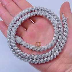 Pendant Necklaces Stock Ready to Ship Gra Certificated Vvs Moissanite Diamond 8mm Hip Hop Iced Out Rope Chain