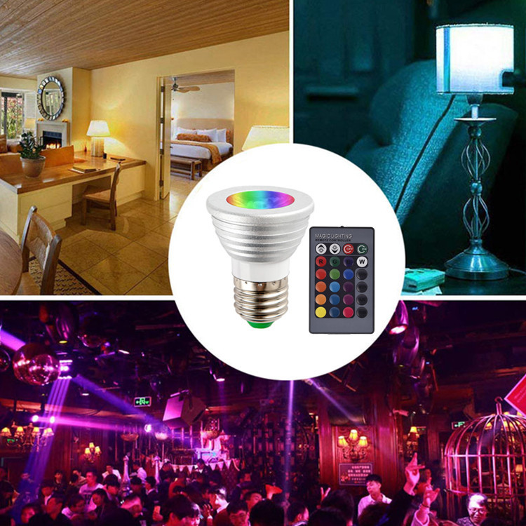 RGB 5W Spotlights E27 GU10 GU5.3 MR16 Dimmable LED Bulb Lamp Colorful atmosphere lights with Remote Controller CE RoHS Certificate approved