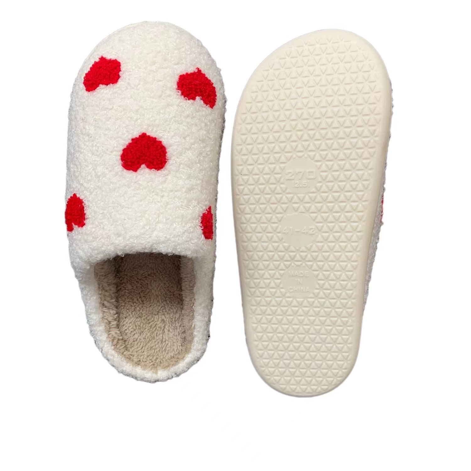 Slippers Love Heart Embroidery Bedroom Cozy Warm Indoor Slippers Woman Girl Shoes 230327