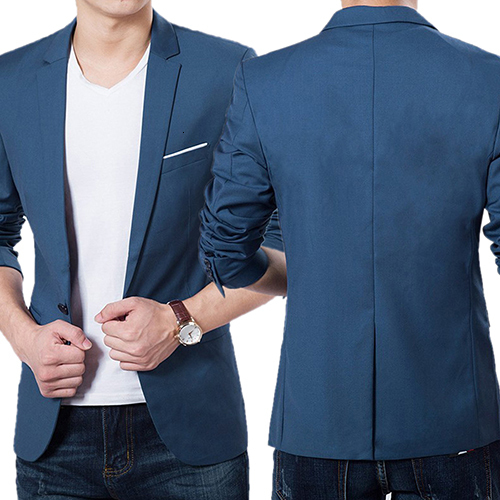 Men's Suits Blazers Men's Solid Color Step Collar Slim Blazer Formal Business Wear One Button Suit Highend Men Casual Business Suit costume 