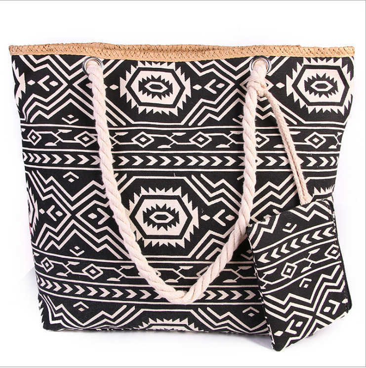 CMM Beach Bags New Beach Bag Women s Colorful Large Capacity Canvas Carry a Handbag with Small Change When You Go Out 230327