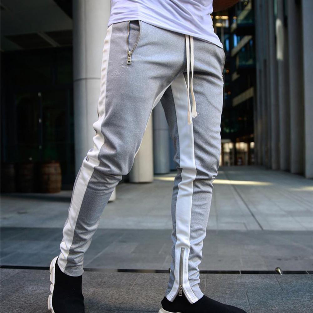 Mens Jeans Men Jogger Pants Fitness Bodybuilding Gym Long Sweatpants Contrast Colors Elastic Waist Drawstring Breathable Autumn Trousers 230327 - view 4