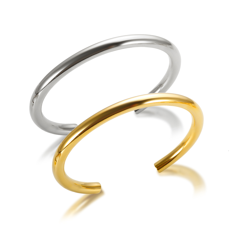 Bangle Thick Tube Bangle for Women Cuff Bracelet Stainless Steel Hiphop Hollow Gold Plated Fashion Wholesales Jewelry Pulseras Mujer 230328