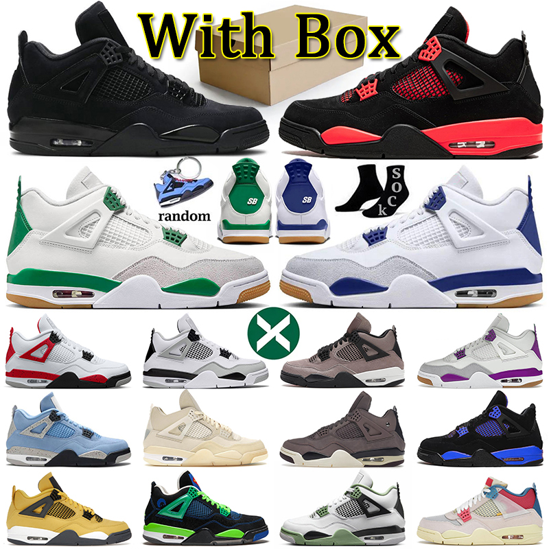 

4s Black Cat Basketball Shoes TS x Jumpman 4 Sneakers J4 Pine Green Lightning Dark Blue Offs White Taupe Haze University Blue Sports Trainers Men Women Sneakers US 13, 40-47 paris