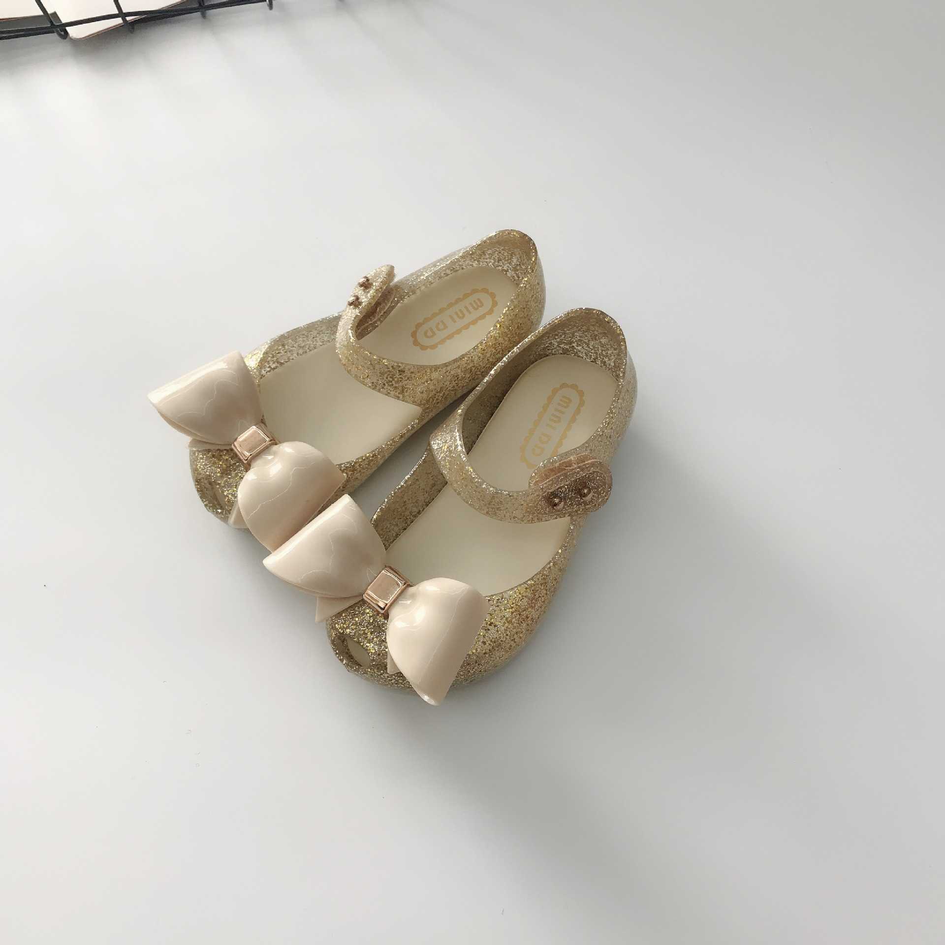 Sandals Mini DD Mini 2022 New Girl Jelly Sandals Bow Summer Sandals Children Cute Sandals Beach Shoes Toddler Shoe DD003 W0327
