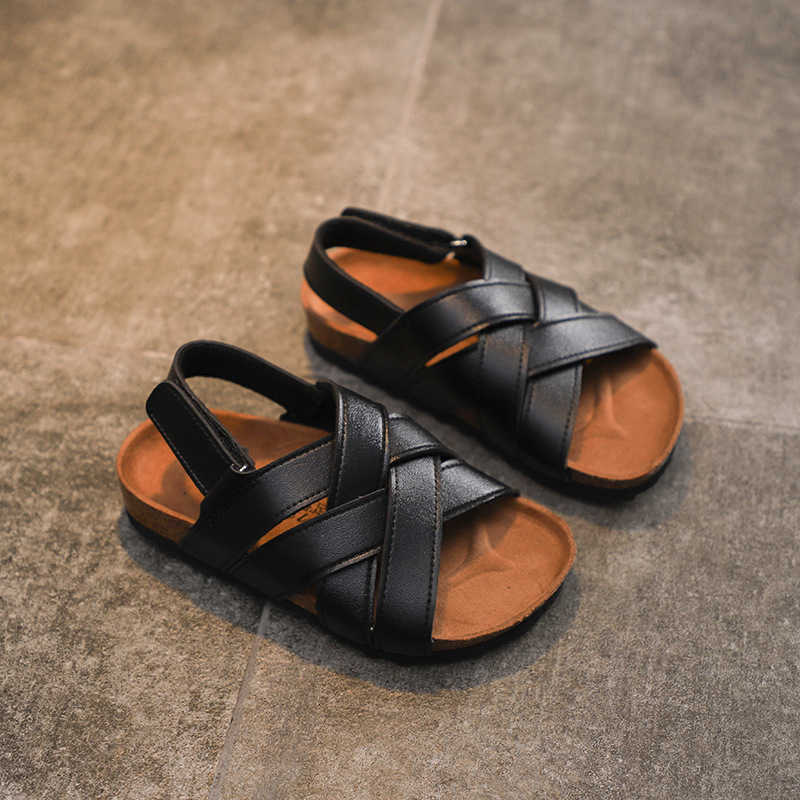 Sandals Summer Pu Leather Sandals Baby Girls Soft Casual Shoes Children Beach Sandals Boys Brand Shoes 2023 Fashion Sport Sandals A964 W0327