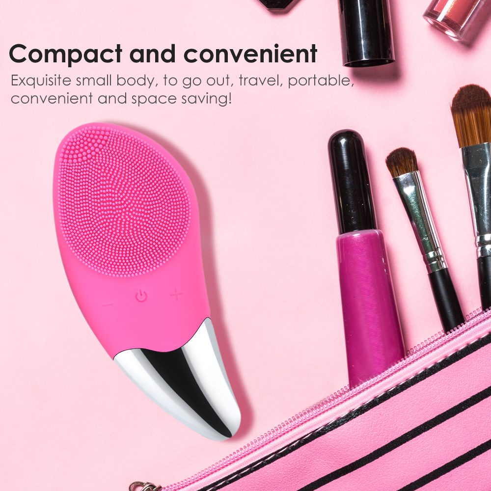 Cleaning Tools Accessories Mini Electric Cleansing Brush Silicone Sonic Face Cleaner Deep Pore Cleaning Skin Massager Face Cleansing Skin Care Tools 2