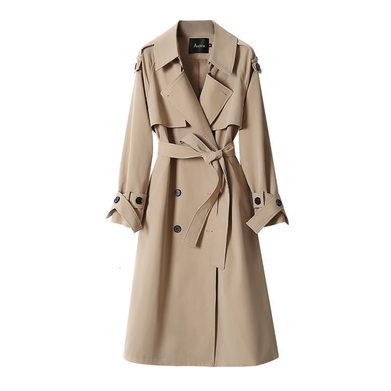 Women's Jackets Jas Hujan Wanita Musim Gugur Dingin Baru Korea Klasik Berkancing Dua Baris Gaya Universitas Longgar Medium Panjang Pakaian Atasan 230328