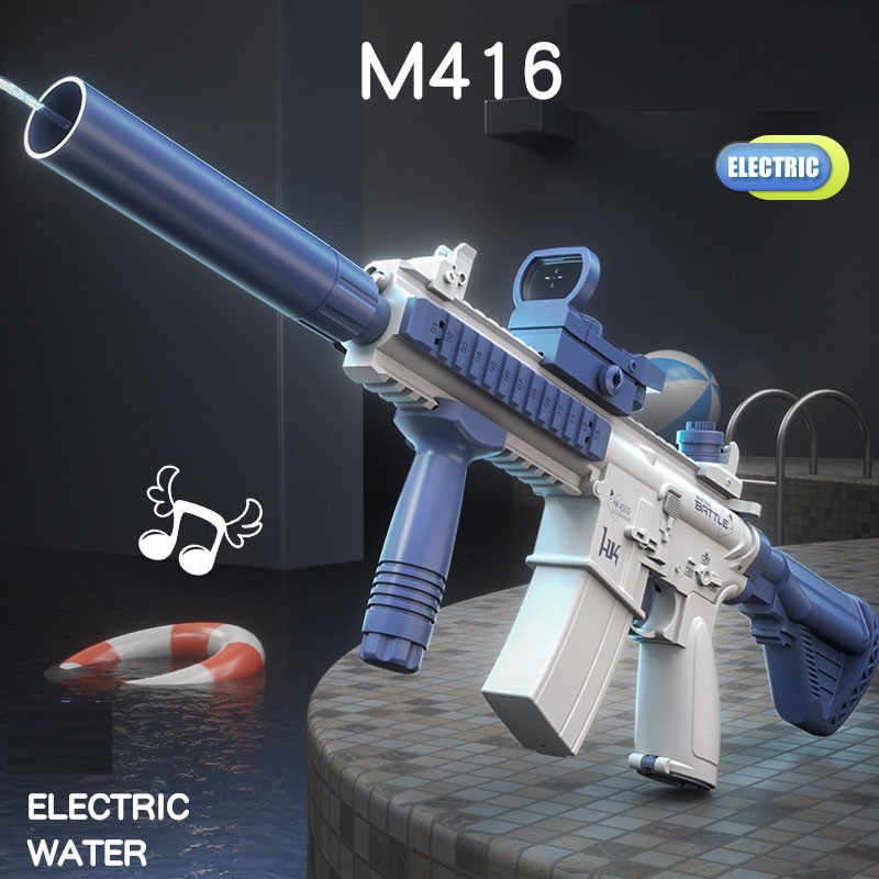 Electric Water Gun Toy High Pressure Full Auto Unisex M416 Rifle Water Guns For Adults Boys Girls Summer Games Beach Pool Toys